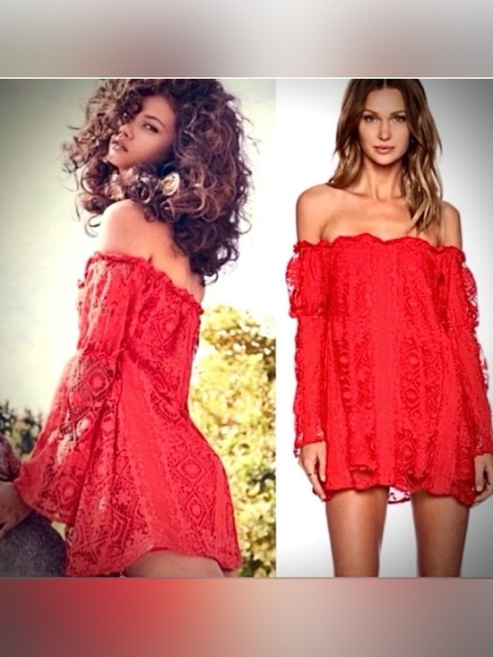 For Love And Lemons Dresses & Skirts - For Love and Lemons Red Crotchet Mini Dress